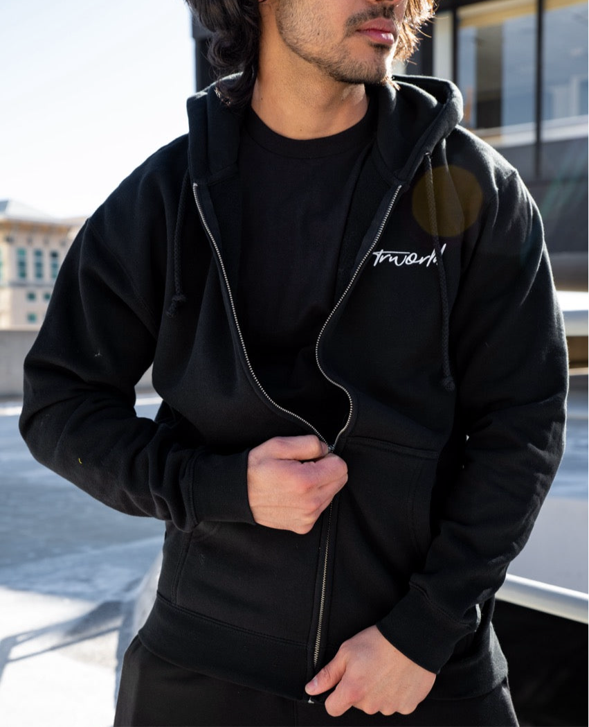 SCRIPT ZIP HOODIE